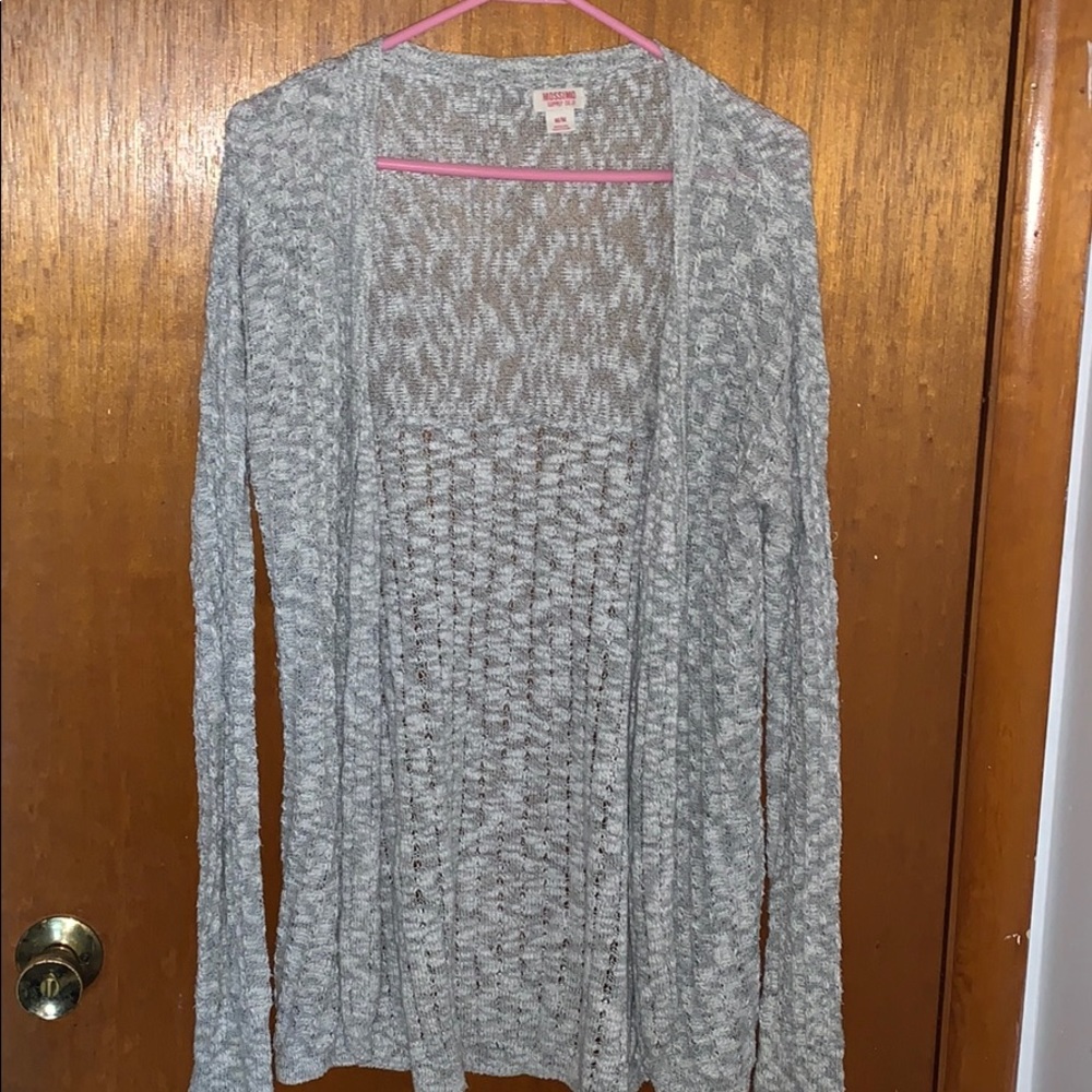 Light cream open front sweater
